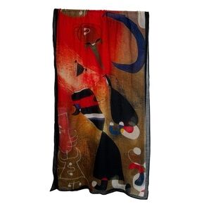 Tao House Art To Wear 100% Wool Scarf Wrap Artsy Abstract